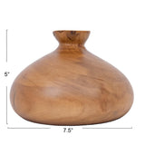 Creative Co-Op Decorative Paulownia Wood Vase, Walnut Finish Creative Co-Op