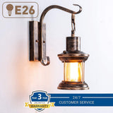 Rustic Light Fixtures, Oil Rubbed Bronze Finish Indoor Vintage Wall Light Wall Sconce Industrial Lamp Fixture Glass Shade Farmhouse Metal Sconces Wall Lights for Bedroom Living Room Cafe(1 Pack) Yisuro