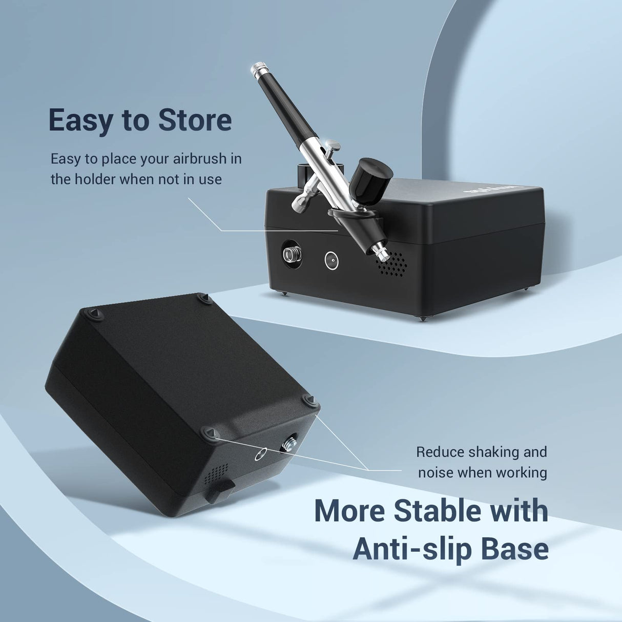 imyyds 40PSI Airbrush Kit with Compressor, Stepless Adjustable Air Brush Kit with Air Compressor, Portable Airbrush Gun Kit, Airbrush Compressor Kit for painting, Nails, Modeling, Cake imyyds