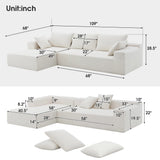 Merax Modern Convertible Sectional Sofa Couch,L-Shape Modular Sofa Set Upholstered Sectional Couches for Living Room Free Combination Sofa Set Merax