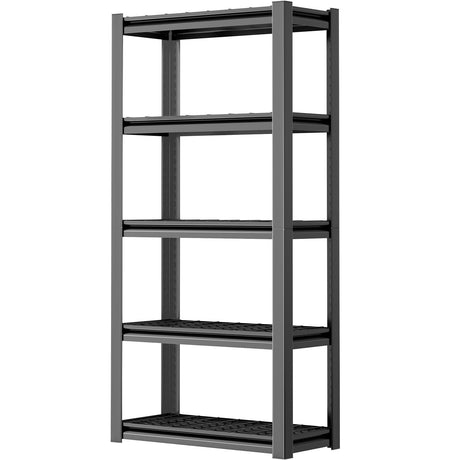 OS MOTOR 72" Storage Shelving Unit, Heavy Duty 5-Tier Adjustable Metal Rack, Standing Utility Shelves for Garage, Basement, Pantry, Kitchen, Warehouse, 3000 lbs Capacity, 72" H x 35" W x 16" D, Black OS MOTOR