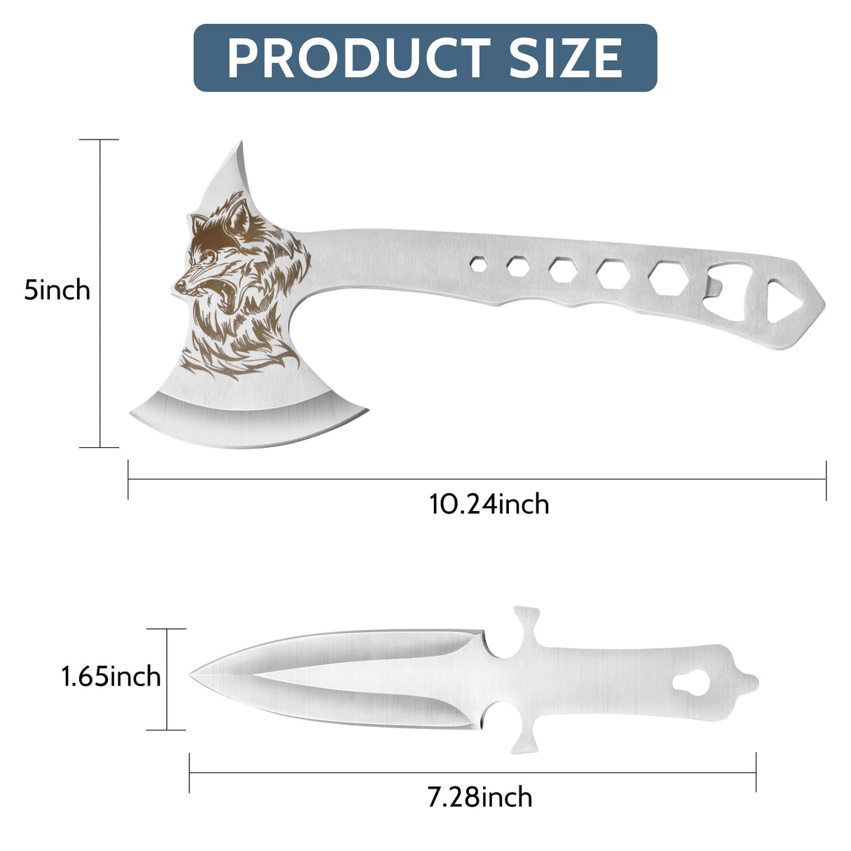 Throwing Stars Throwing Axes and Tomahawks Set with Bottle Opener and Nylon Sheath, 10in Throwing Hatchet Axe for Adults Competition and Recreation OYEAL