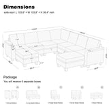 Belffin Modular Sectional Sofa Couch with Storage U Shape Convertible Corner Couches for Living Room White Couch Belffin