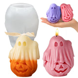 ZQYSING Halloween Candle Molds, New Cute Ghost Pumpkin Silicone Molds for Halloween Epoxy Resin Casting Aromatherapy Candle Soap Making Home Art Crafts Decor ZQYSING