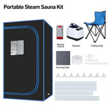 Panana Portable Steam Sauna, Full Size Full Body Home Sauna Box, Foldable Sauna Tent with 1000W 3L Steamer, Remote Control, Folding Chair, 9 Levels Panana