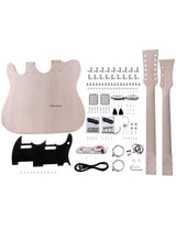 Fistrock DIY Electric Guitar Kit Double Neck DIY Guitar Kits Tele Style Beginner Kits Right Handed with Basswood Body Hard Maple Neck Maple Fingerboard Chrome Hardware Build Your Own Guitar. Fistrock