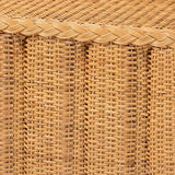 Bali & pari Andrea Natural Rattan Console Table - Handwoven Wicker Accent Table with Pleated Skirt, Boho Coastal Decor bali & pari