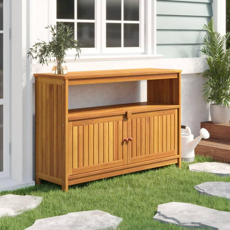 loibinfen Outdoor Storage Cabinet, Patio Console Table, Patio Bar Table, Wooden Storage Console Table, 43.3"x13.8"x29.5" Solid Wood Acacia loibinfen
