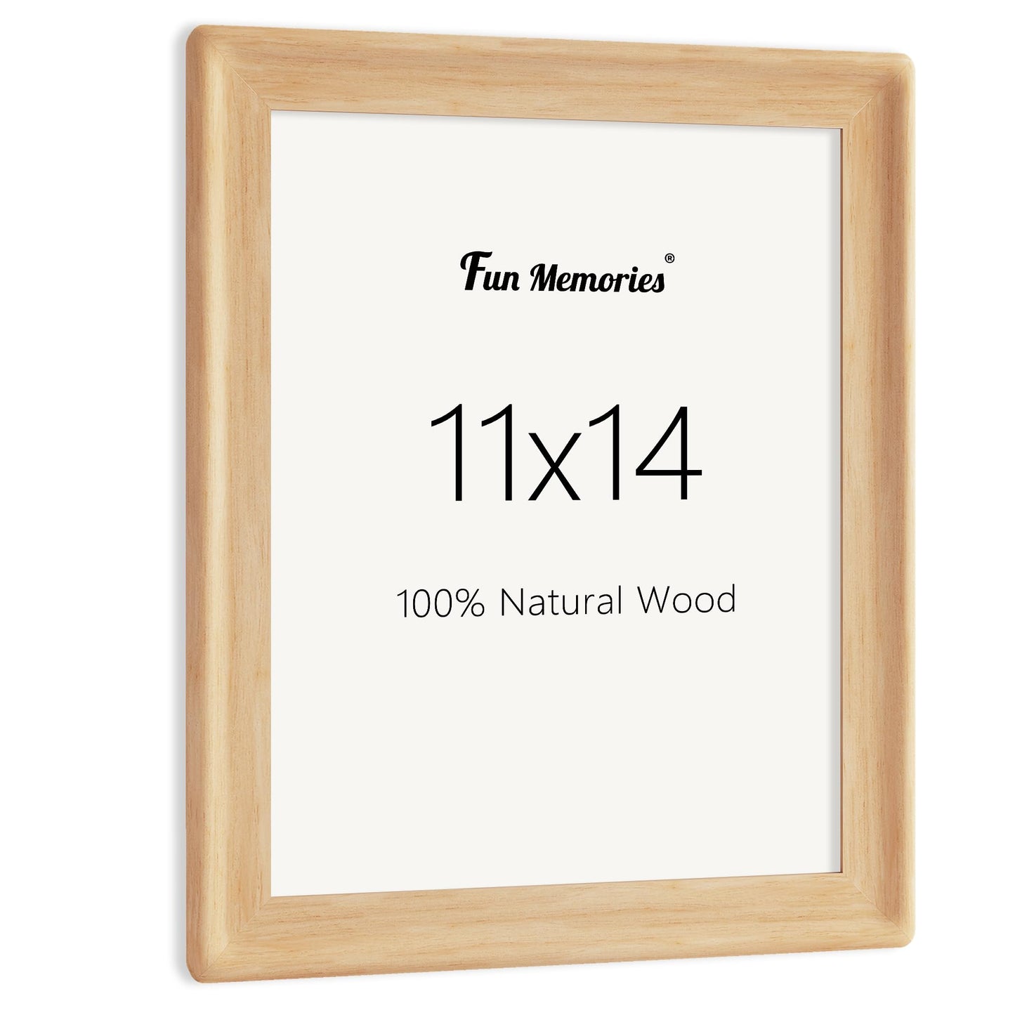 11x14 Picture Frame, Solid Wood Picture Frames, Hard Wood Frame with Tempered Real Glass, Rustic Wooden Photo Frame for Wall Decor, Natural Wood 1 Pack