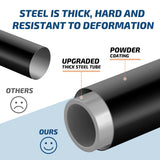 PLKOW Dumbbell Weight Rack, Home Gym Storage for Kettlebells Yoga Mat and Balls, All in One Workout Storage with Wheels and Hooks, Powder Coated Finish Steel PLKOW