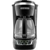 BLACK+DECKER 12-Cup Digital Coffee Maker, Programmable, Washable Basket Filter, Sneak-A-Cup, Auto Brew, Water Window, Keep Hot Plate, Black BLACK+DECKER