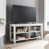 Henn&Hart Rectangular TV Stand for TV's up to 55" in White, TV Stands for the Living Room Henn&Hart