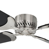 RecPro RV 12V Ceiling Fan | 4-Blade | 4-Speed | Near Silent Operation | Reversing Direction Wall Control (Brushed Nickel: Black Blades, 36") RecPro