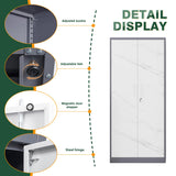 Letaya Wardrobe Closet, 72" H Clothing Storage Cabinet with Adjustable Shelves and Hanging Rod, Bedroom Armoire Clothes Organizer (White Gray) Letaya