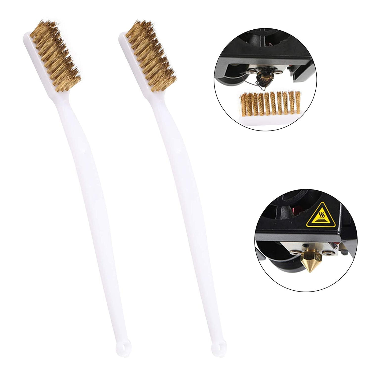 ALMOCN 4PCS 3D Printer Nozzle Wrench 6mm 7mm L-Shaped Hexagonal Wrench Tool + 5 in 1 Spanner + Cleaning Copper Wire Brushes + 10PCS 0.4mm Nozzle Cleaning Pins for 3D Printer ALMOCN