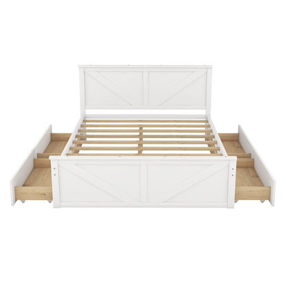 Queen Storage Bed by Harper & Bright Designs – Platform Bed with 4 Drawers and Solid Wood Frame - WoodArtSupply