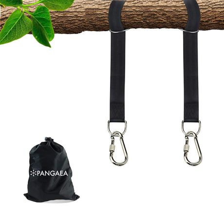 Tree Swing Hanging Straps Kit, Heavy Duty Holds 2200LBS 5FT Extra Long, with Safer Lock Snap Carabiners & Carry Pouch Bag PANGAEA