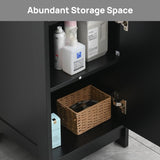 ALBAD 16-Inch Modern Bathroom Vanity with Sink, Compact Bathroom Vanity Set with Storage, Freestanding Small Space Bathroom Cabinet, Single Sink Cabinet with Adjustable Shelf (Black, 16 Inch) ALBAD