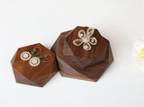 GemeShou 2pcs Wooden Jewelry display tray, Hexagon jewelry display riser, Jewelry retail shop photography props【Walnut Hexagon tray-2pcs】 GemeShou