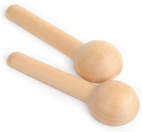 Tebery 60PCS Mini Wooden Spoons Small Bath Salt Spoon Candy Spoon Baby Spoon for Spice Jars Seasoning Honey Coffee Tebery