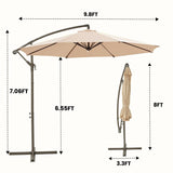Ayge 10ft Offset Cantilever Hanging Outdoor Patio Umbrella Market Umbrella UV Resistant with Easy Tilt,Heavy-Duty Pool Umbrella for Lawn, Backyard,Garden,Yard,Beige Ayge