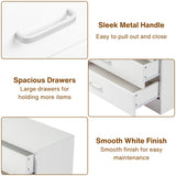 Karl home White 3 Drawer Dresser for Bedroom, Small Nightstand Modern Storage Chest of Drawer Wooden Side Table End Table for Bedroom, Living Room, Reception Room Karl home