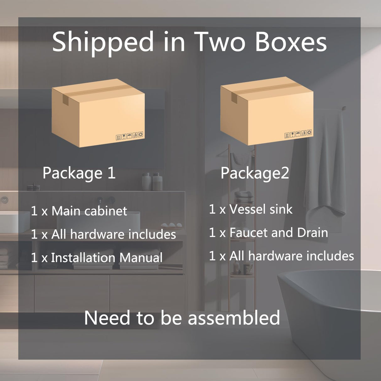 SOLIDEE 30-Inch Black and White Wall Mounted Bathroom Vanity Cabinet with 2 Drawers and Blue Boat Glass Sink SOLIDEE