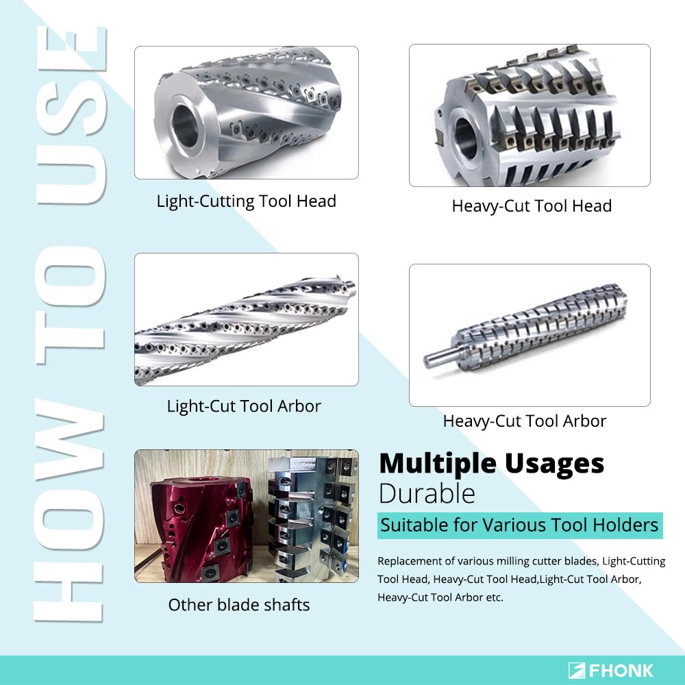 12mm Round Carbide Inserts Knives, Carbide Cutters for Woodworking Turning Tools, Wood Finisher Hollower Tools, 10 Pieces (R-φ12x2.5-30°) FHONK