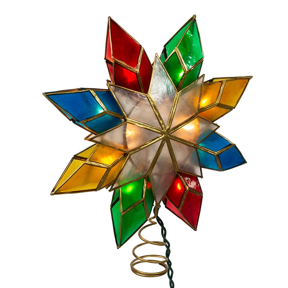 Kurt Adler 10-Light Multi-Color Capiz Star Tree Topper Kurt S. Adler
