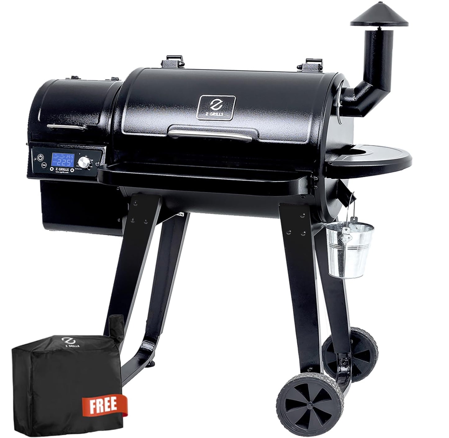 Z GRILLS ZPG-450A Wood Pellet Grill & Smoker with PID V2.1 Controller, 450 Sq in Cook Area, Meat Probe, 8 in 1 BBQ Grill Outdoor Auto Temperature Control, Black