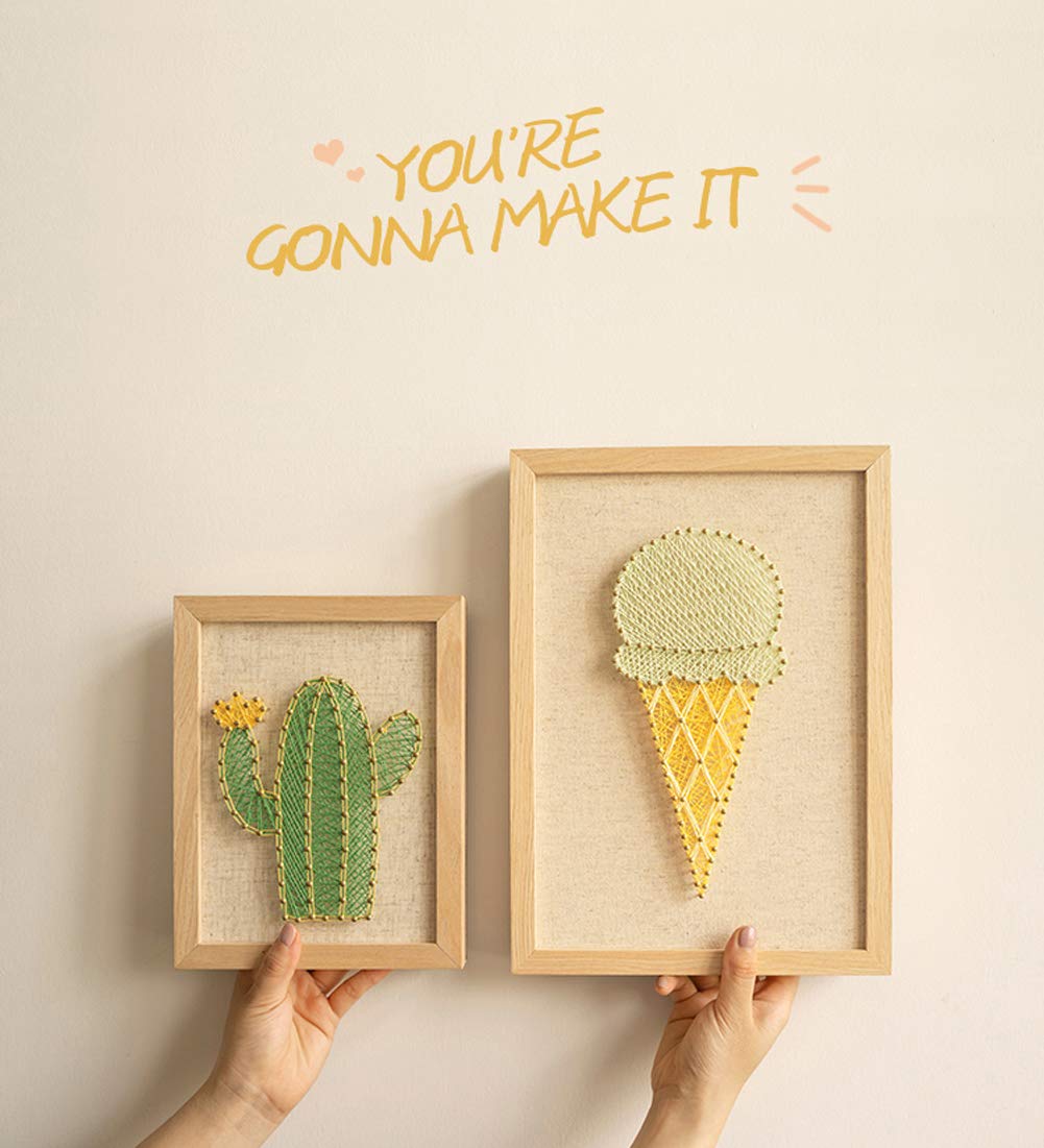 RM Studio DIY String Art Kit with Accessories and Frame for Kids Students Adults Beginners Home Wall Decorations Unique Gift (Cactus) RM Studio