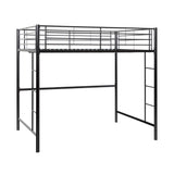Walker Edison Timothee Urban Industrial Metal Twin over Loft Bunk Bed, Twin Size, Black Walker Edison