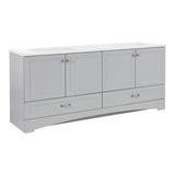Spring Mill Cabinets Emlyn 72 Inch Double-Sink Bathroom Vanity with White Top, 2 Cabinets, 2 Drawers, 72.5" W x 18.75" D, Pearl Gray Spring Mill Cabinets