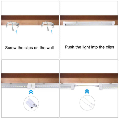 Singteam 10Pack 8Ft LED Shop Light Fixture, 90W Integrated LED Tube Light,10000LM, 6500K, Clear Cover,High Output,Double Row V Shape 270 Degree LED Lighting for Garage Warehouse Workshop Base - WoodArtSupply