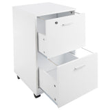 Lavish Home File Cabinet - 2-Drawer Cabinet with Lock and Deep Drawer Storage - Rolling Filing Cabinet for Under The Desk, Home, or Office (White) Lavish Home