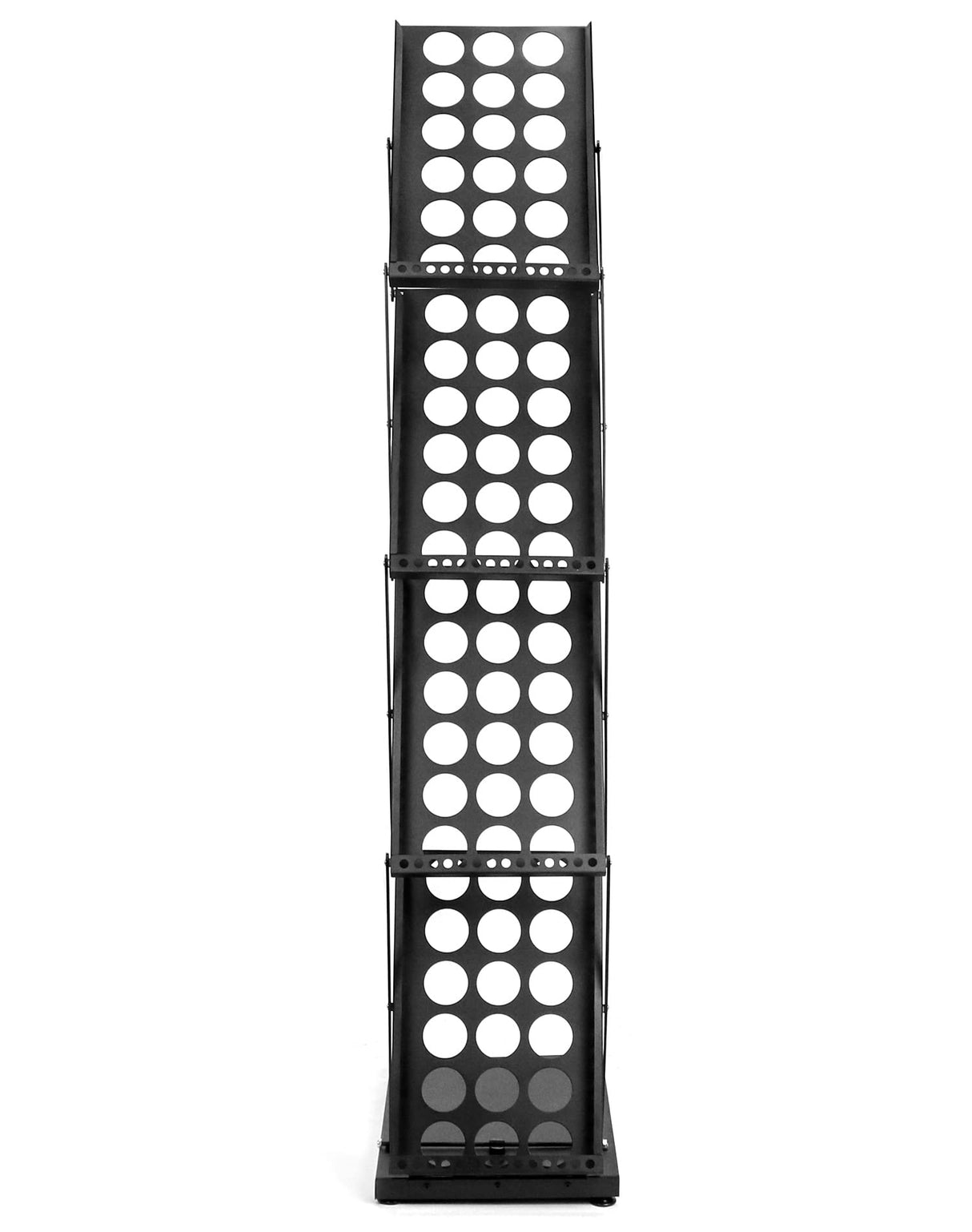 QWORK Magazine Brochure Display Rack Stand, 4 Pocket Foldable Literature Catalog Rack Book Holder Tradeshow Display Stand, for Office Store and Exhibition Trade Show (Black) QWORK