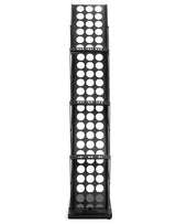 QWORK Magazine Brochure Display Rack Stand, 4 Pocket Foldable Literature Catalog Rack Book Holder Tradeshow Display Stand, for Office Store and Exhibition Trade Show (Black) QWORK