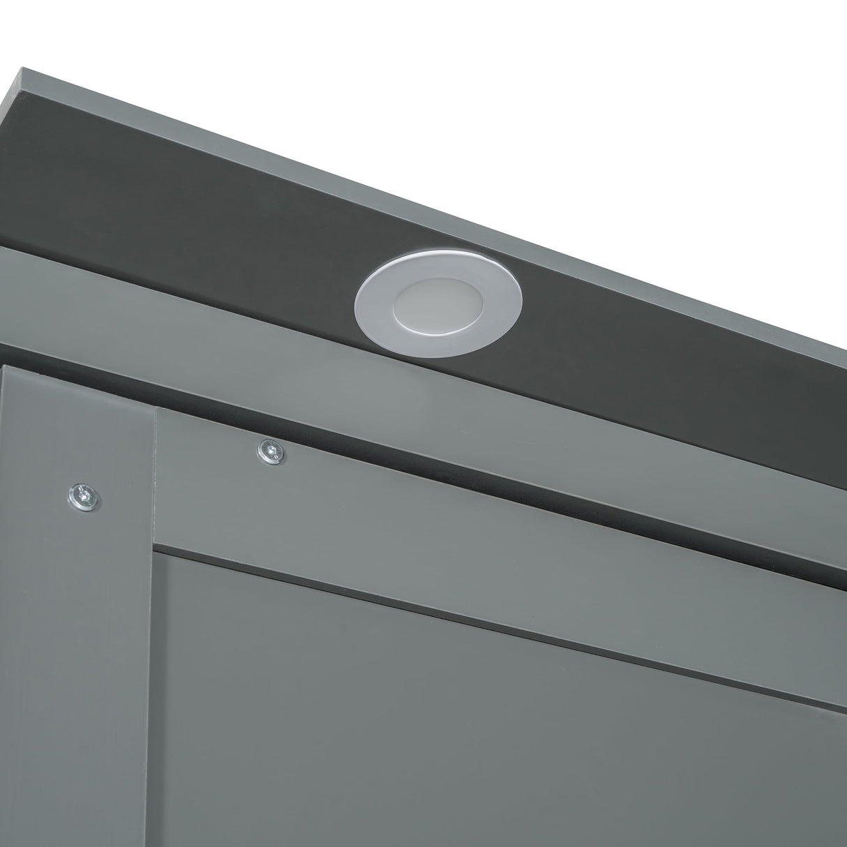 Murphy Bed Cabinet Queen Size with Sofa, Queen Murphy Bed with Couch, Adult Wall Murphy Queen Size Bed Frame with Storage Shelves and LED Lights, Grey Merax