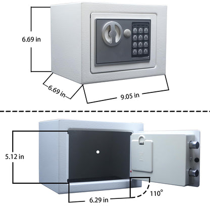 Yuanshikj Electronic Deluxe Digital Security Safe Box Keypad Lock Home Office Hotel Business Jewelry Gun Cash Use Storage (Silver 1)