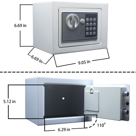 Yuanshikj Electronic Deluxe Digital Security Safe Box Keypad Lock Home Office Hotel Business Jewelry Gun Cash Use Storage (Silver 1) Yuanshikj
