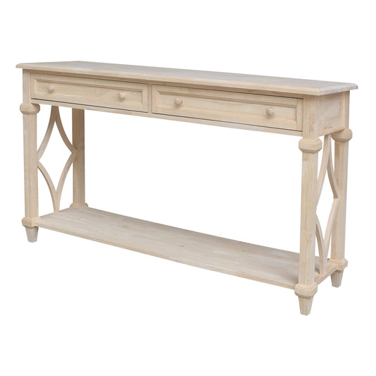 IC International Concepts International Concepts Josephine Solid Wood Sofa Console Table, Unfinished - WoodArtSupply