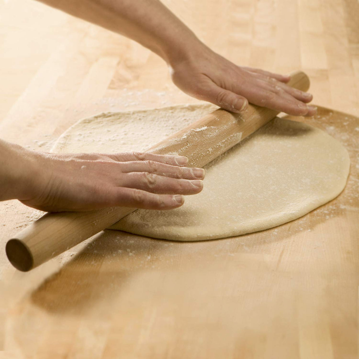 French Rolling Pin (17 Inches) –WoodenRoll Pin for Fondant, Pie Crust, Cookie, Pastry, Dough –Tapered Design & Smooth Construction - Essential Kitchen Utensil KARRYOUNG