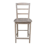 International Concepts Madrid Counterheight Stool, Washed Gray Taupe, 24" Seat Height IC International Concepts