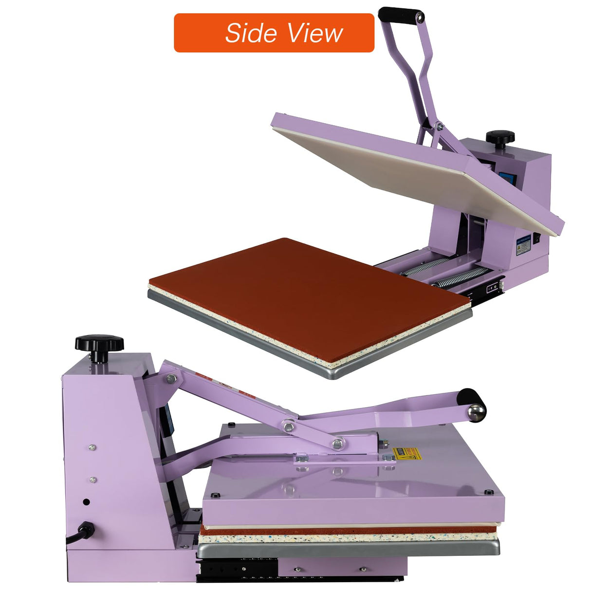 Large Heat Press 16x24 Manual with Slide-Out Base, Industrial Grade 2000W Clamshell Heat Press Machine for T-Shirts - Purple/Green Heat Transfer Equipment for Sublimation, DTF & Vinyl (Purple) WUMSTOT