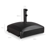 Best Choice Products 123lb Capacity Fillable Mobile Umbrella Base Heavy Duty Market Stand for Patio, Deck, Poolside w/ 4 Wheels, 2 Locks, 2 Knobs, Wind-Resistant Design - Black Best Choice Products