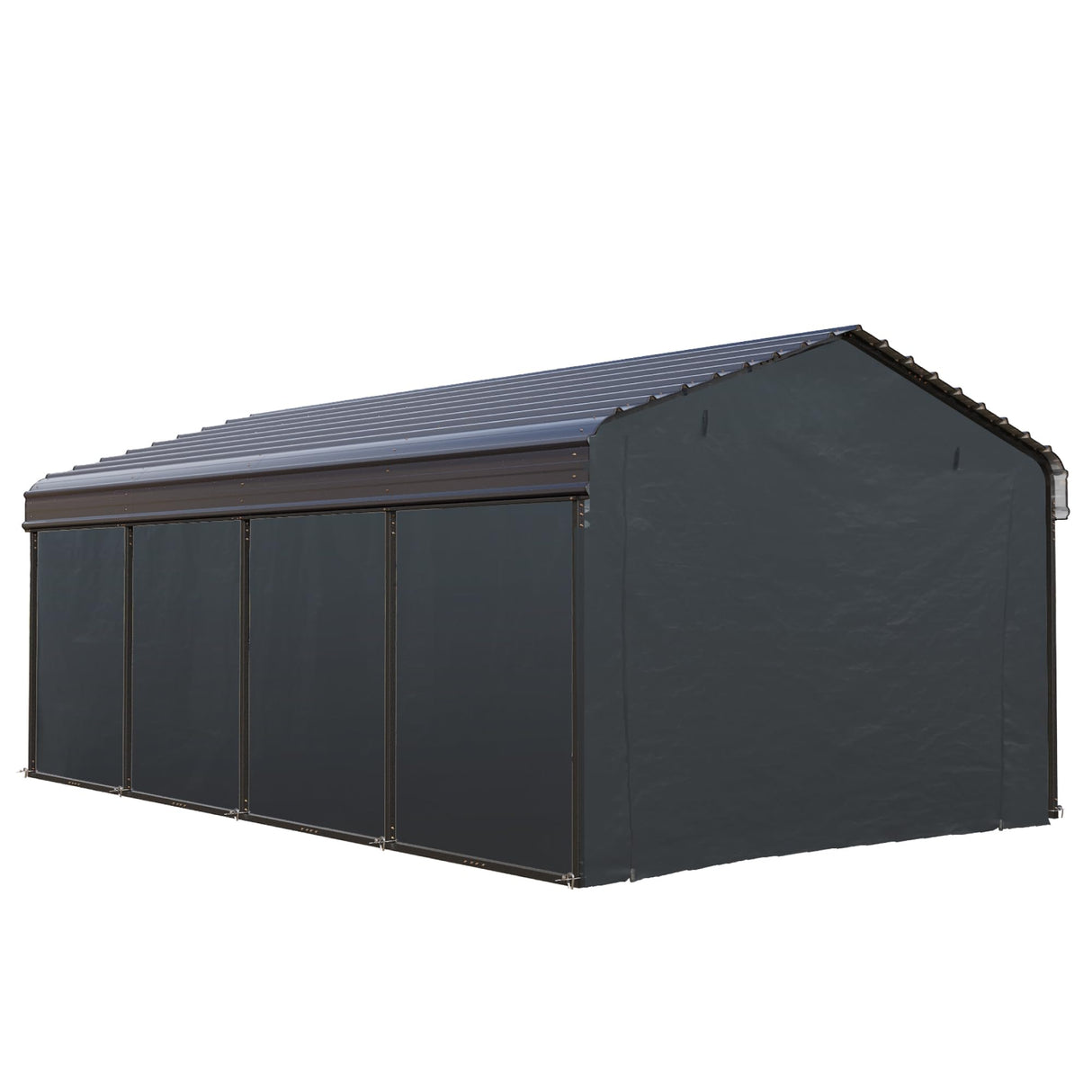 GREEN PARTY 12 x 20 ft Metal Carport Removable Sidewalls（Not Include Carport） GREEN PARTY