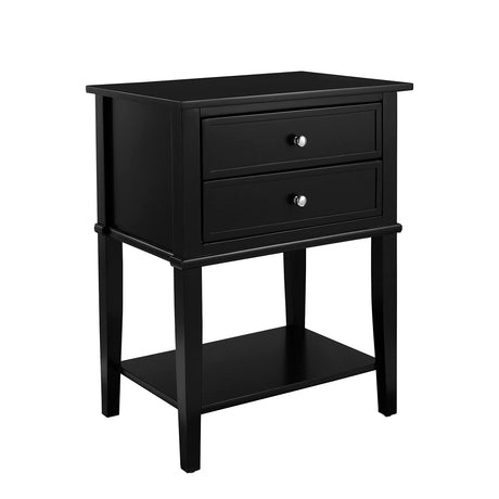 Ameriwood Home Franklin Accent Table with 2 Drawers, Black Finish, Engineered Wood Construction Ameriwood Home