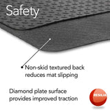 RESILIA - Large Under Grill Mat - Black Diamond Plate, 72 x 48 inches, 12-inch Splatter Protection Lip, for Outdoor Use RESILIA