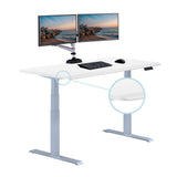 Vari ComfortEdge Electric Stand Up Desk - 60x30 White Electric Standing Desk, Sloped Ergonomic Front Edge- Perfect Work, Gaming, Writing- Stable Vari
