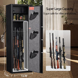 HEANVO 5 - Gun Safe Rifle, Long Gun Safe for Home Rifle and Pistols, Gun Safes & Cabinets with Drawer and Removable Shelf, Cabinet with Mute Function, Rifle Safe with LED Light HEANVO